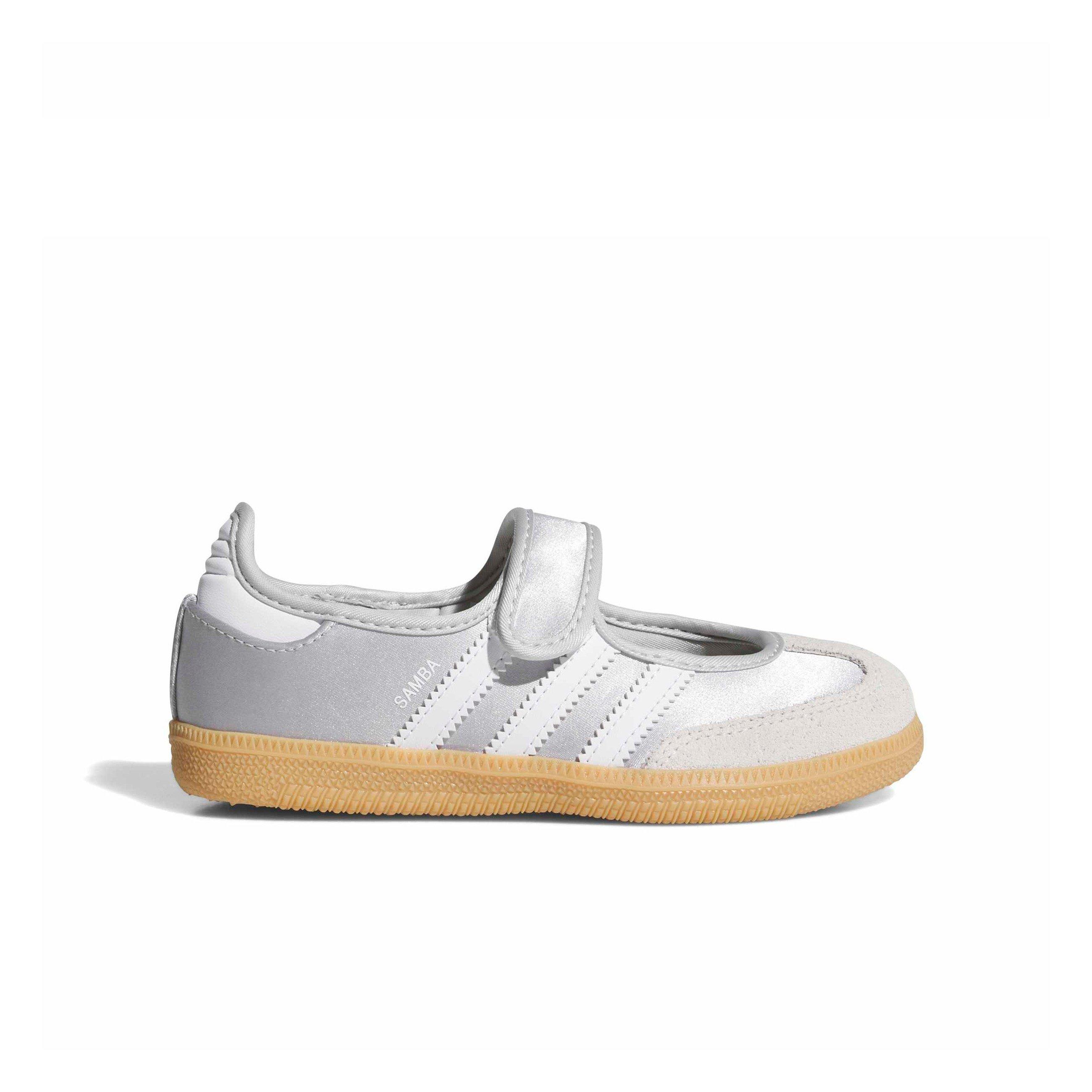 adidas Originals Samba Jane "Silver Metallic/White" Preschool Girls' Shoe - SILVER